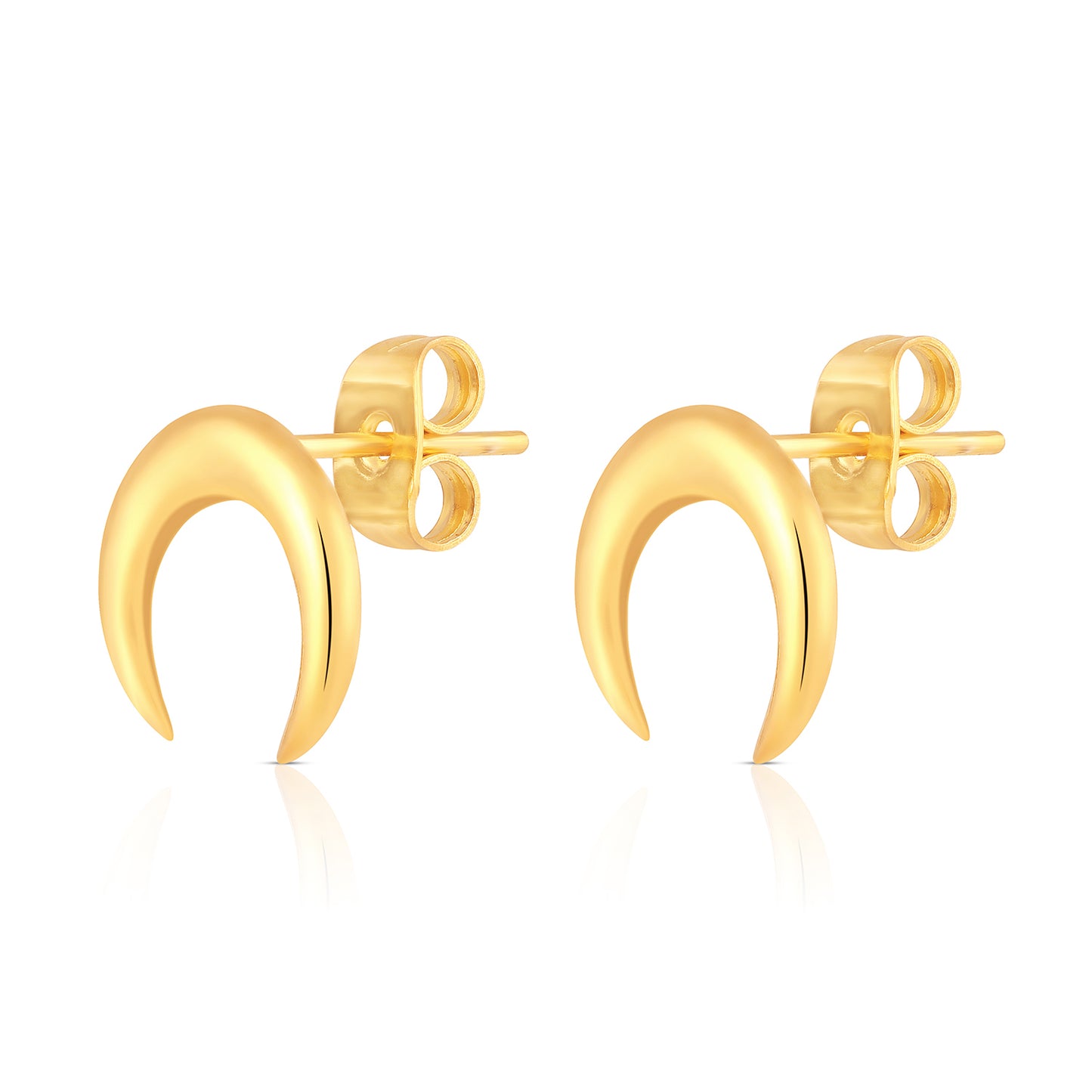 Crescent Moon Studs