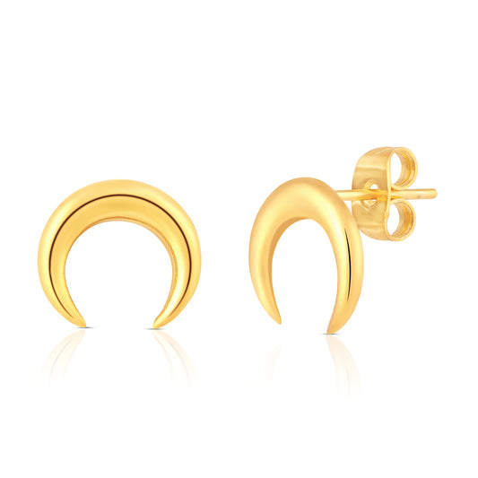 Crescent Moon Studs