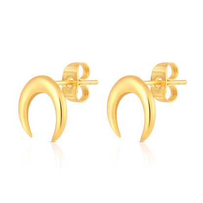 Crescent Moon Studs
