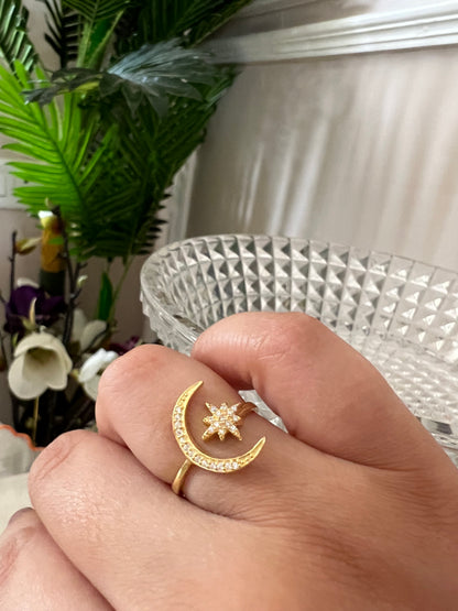 Star Moon Ring