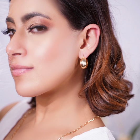Grace Thick Striped Hoops